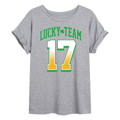 Women's Instant Message Lucky Team 17 Oversized Graphic T-Shirt