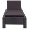 vidaXL Sunbed in Black Poly Rattan with Cushion - Adjustable, Weather-Resistant Outdoor Lounger for Patio, Poolside, Campsite Relaxing Furniture - 4 of 4