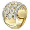 EVERLY JEWELRY | Yellow Plated Sterling Silver 0.07 CT TW Diamond And 6 CT TGW Green Quartz Fashion Ring - 2 of 4
