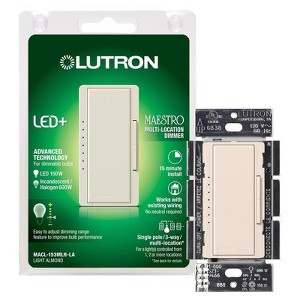 Lutron Maestro Light Almond 150 W 3-Way Dimmer Switch - Case of 1 - 1 each - 1 of 1