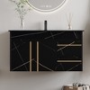 KTMBDW Bathroom Vanity with Sink, 35" Bathroom Vanity Cabinet Medicine Cabinet, Bathroom Storage (Black) - 2 of 4