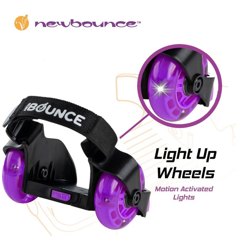New Bounce Heel Wheel Skates with Flashing Heel Lights - Jett Wheelies for Shoes - One size, 4 of 7