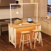 Wooden Kitchen Island, Bakers Rack with Storage, Large Kitchen Island Table with 3 Tier Microwave Stand Oven Shelf, 6 Hooks - 2 of 4