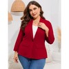 Whizmax Women's Plus Size Casual Blazers Open Front Work Office Jackets Blazer with Pockets,red,XL - 3 of 4