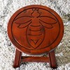 FURNIinspire Ottomans And Benches Carved Wooden Step Stool Fun Designs Premium Rubberwood Versatile Use, Queen Bee Style, Red, 11.00"*11.00"*10.00" - 3 of 4