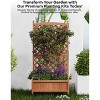 Freestanding Wood Planter Box with Trellis and Wheels, Raised Garden Bed for Outdoor Plants & Flowers, Garden Planter Box with Drainage Holes, 1PCS - 2 of 4