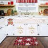 Christmas Buffalo Plaid Welcome Mat Non Slip Snowflake Doormat for Front Door Absorbent Entryway Mat Washable Low Pile Holiday Floor Mat - 3 of 4