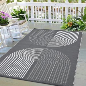 Waterproof Outdoor Rug for Patio, Reversible Plastic Straw Mat Portable Outside Floor Carpet, for RV, Balcony, Porch, Easy to Clean - 1 of 4