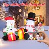 Tangkula 5FT Long Christmas Inflatables LED Lighted Xmas Double Inflatable Snowmen - image 3 of 4