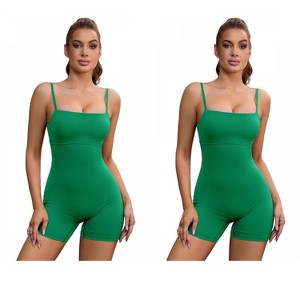 INSPIRE CHIC 2 Pcs Women's Square Neck Spaghetti Straps Backless Tummy Control Cami Body Shapers - 1 of 4