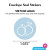 Big Dot of Happiness Dusty Blue Wedding Envelope Seal Stickers, Round Circle Stickers to Seal Cards, Announcement Envelope Seals - 120 Count - 3 of 4