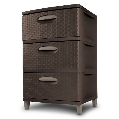 Sterilite 3-Drawer Woven Storage Unit - Espresso