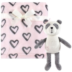 Hudson Baby Infant Girl Plush Blanket with Toy, Miss Panda, One Size - 1 of 1
