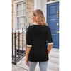 Coolmee Women's 3/4 Sleeve Shirts Lace V Neck Color Block Dressy Tops Casual Hollow Floral Blouses T Shirts - 4 of 4