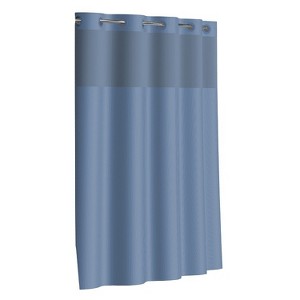 Hookless Dobby Texture Shower Curtain with Liner Midnight Blue