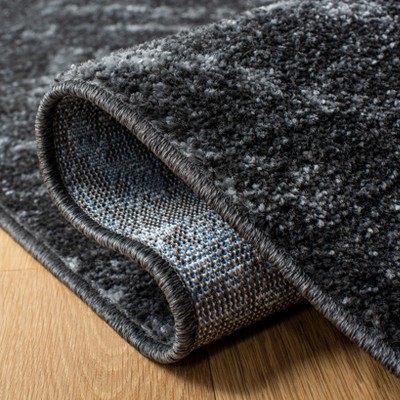 Adirondack Dark Grey Geometric Synthetic Area Rug 2'6" x 4'