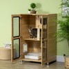 Pawhut Cat House With Cat Tree Kitty Cage With Scratching Posts Condo ...