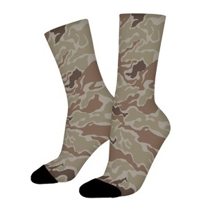 Army Camouflage Women Printed Crew Socks Funny Funky Socks Soft Polyester Novelty Gifts for Artists Men - 1 of 4