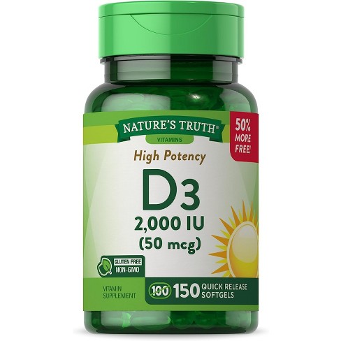 Nature's Truth Vitamin D3 2000 Iu | 150 Softgels : Target