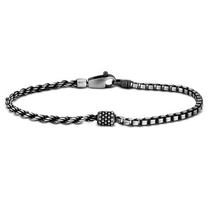 EVERLY JEWELRY | Sterling Silver Half Rope Half Box Bracelet - 9 in - 1 of 4