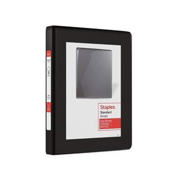 Staples 1/2" Standard 5-1/2" x 8-1/2" Mini View Binder with Round Rings Black 55394/26452