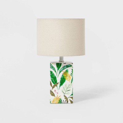 Leaf Base Lamp with Cylinder Shade  Green - Pillowfort™