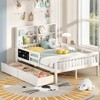 Infans Full Size Bed Frame with 2 Drawers Bookcase & Blackboard Full-length Guardrails - 3 of 4