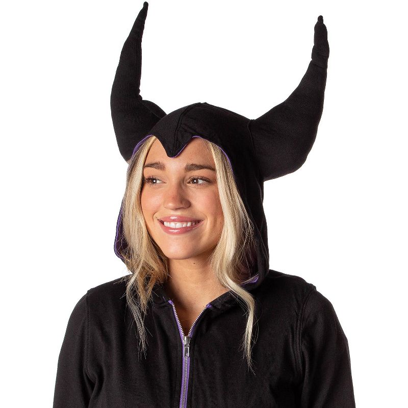 Disney Juniors' Villains Maleficent Costume Full Zip Hoodie, 3 of 7