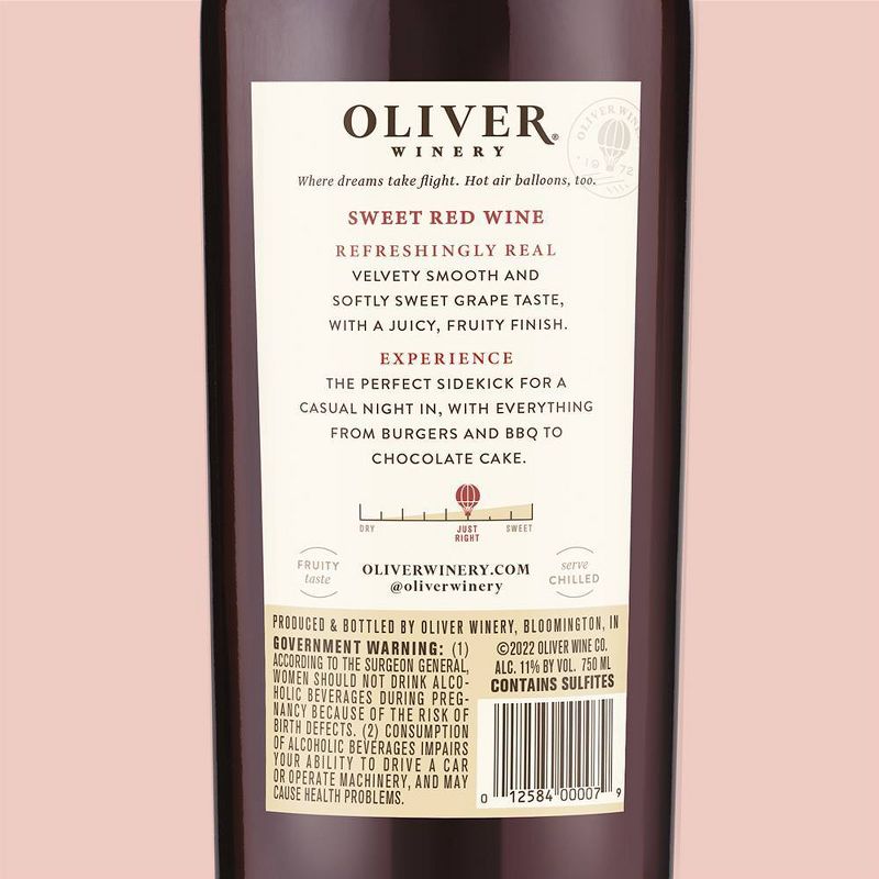 Oliver Sweet Red - 750ml Bottle, 5 of 7
