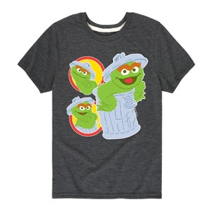 Boys' - Sesame Street - Oscar Trash Can Short Sleeve Graphic T-Shirt - 1 of 4