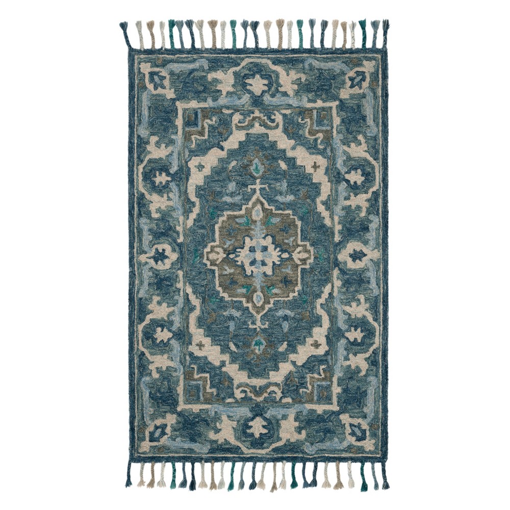 3'x5' Medallion Tufted Accent Rug Dark Blue/Gray - Safavieh