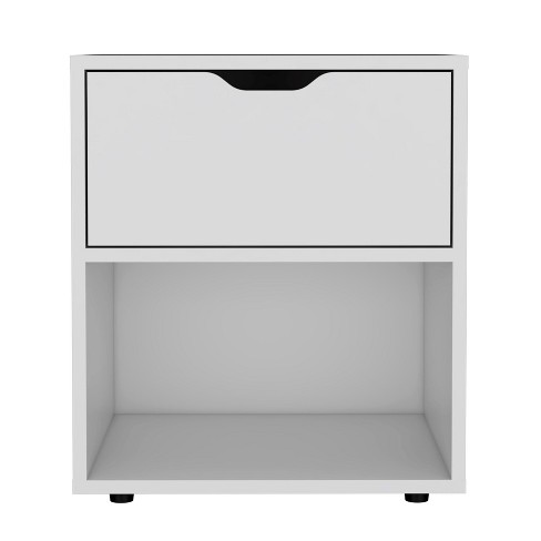 NicBex 19.7 inch High Nightstand with 1 Drawer,Side Table with Free Handle and Open Shelf,Bedside Table for Bedroom,Living Room,White/Gray/Black - image 1 of 4