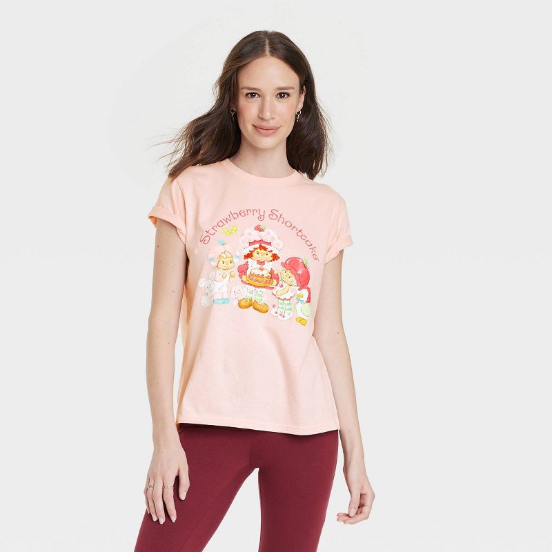 Women's Strawberry Shortcake Short Sleeve Graphic T-Shirt - Pink, 1 of 7