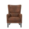 27.5" Polyester Hi-Back Wingback Accent Chair Set of 2 with Nailhead Trim - 4 of 4