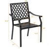 Tangkula 4PCS Stackable Patio Dining Chairs Outdoor Metal Bistro Chairs W/ Curved Armrests - 3 of 4