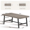 70 Inch Farmhouse Dining Table for 6 to 8, Large Rectangular Dinner Table for Dining Room, Home Office, Living Room - 2 of 4