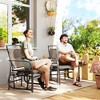 Outdoor Glider Chairs with Coffee Table, Patio 2-Seat Rocking Chair Swing with Breathable Sling for Backyard, Garden and Porch - 2 of 4