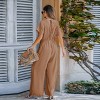 Women's Breezy Crinkled Chiffon Surplice Neckline Wide Leg Jumpsuit - Cupshe - 4 of 4