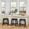 FURNIinspire Counter And Bar Stools Armless Upholstered Faux Leather Barstools, Bar Chair Without Backrest, Black, 17"*20.25"*26" - 3 of 4