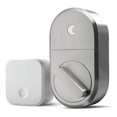 August AUG-SL04-C03-N04 Smart Lock + Connect Wi-Fi Bridge, Satin Nickel, Works with Alexa, Keyless Home Entry from Anywhere