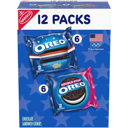 Team Usa Oreo Cookies With Popping Candy Creme And Oreo Double Stuff Cookies Variety Pack Limited Edition 12 Snack Packs Target