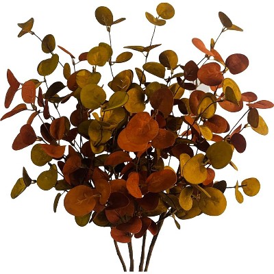 Attop 4 Pcs Artificial Fall Eucalyptus Leaves Greenery Stems Plants for Home Decorations, 26.7"