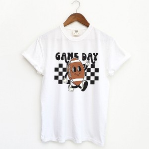 Simply Sage Market Women's Football Game Day Checkered Short Sleeve Garment Dyed Tee - 1 of 4