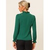 INSPIRE CHIC Women's Elegant Long Sleeve Ruffle Tie Neck Business Work Top - 4 of 4
