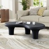 47" Indoor Irregular Fiberglass Cloud Shape Coffee Table,Vintage Table With Fiberglass Tabletop,Small Space Coffee Table-Coolbibila - 2 of 4