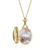 Ross-Simons Jade and .30 ct. t.w. White Topaz Locket Necklace in 18kt Gold Over Sterling Size 18 - 4 of 4