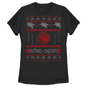 Women's Game of Thrones Christmas Mother of Dragons Sweater T-Shirt - 1 of 4