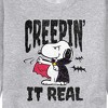 Men's - Peanuts - Snoopy Halloween Vampire Creepin It Real Graphic Fleece Sweatshirt - 2 of 4