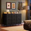 Aoibox Modern Black Dresser TV Stand for 50 55 Inch with LED Lights Charging Station 9 Drawers Wood Top Bedroom Living Room Closet Clothes Storage - 2 of 4