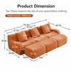 Aukfa Modular Teddy Fabric Sofa,Convertible Modular Sectional Sofa Set 3 Ottomans, 3-Seats Soft Boneless Design for Living Room, Orange - 4 of 4